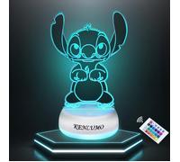 KENLUMO Lampe Stitch Noël Enfant Cadeau Lampe de chevet LED télécommande Touchez pour changer decouleur decoration veilleuse fille