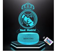 KENLUMO Veilleuse Madrid Football Lampe de chevet 3D LED Noël Cadeau Lampe de nuit télécommande Changement de Couleurs