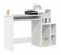 Kenneth@ Bureau - 1 PERSONNE - Table d'ordinateur - avec Rangement - avec étagère - Blanc 120.5x44x88.5 cm - LL1036
