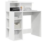 Kenneth@ Bureau - 1 PERSONNE - Table d'ordinateur - avec Rangement - avec étagère - Blanc 90x48x101,5 cm - LL1084