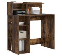Kenneth@ Bureau - 1 PERSONNE - Table d'ordinateur - avec Rangement - Chêne fumé 90x48x101,5 cm - LL1088