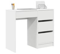 Kenneth@ Bureau - 1 PERSONNE - Table d'ordinateur - avec tiroir Blanc 90x37,5x75 cm - Bois d'ingénierie LL1052