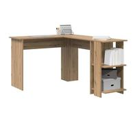 Kenneth@ Bureau d'angle - 1 PERSONNE - Table d'ordinateur - avec Rangement - avec étagère - chêne artisanal - LL1115