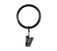 Kenney Lot de 14 Anneaux à Clip pour tringles à Rideaux de 2,5 cm à 3,8 cm de diamètre, Noir/Marron