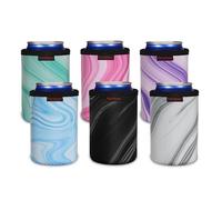 KENOBEE 6x 12oz Manchons Isolants Refroidisseur Canette, Porte-boisson refroidisseur de canettes Antidérapants Réutilisables, Pochettes pour canettes de Bière (355ml, 6 Couleurs)