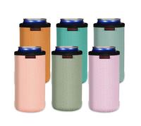 KENOBEE 6x 16oz Manchons Isolants Refroidisseur Canette, Porte-boisson refroidisseur de canettes Antidérapants Réutilisables, Pochettes pour canettes de Bière (500ml, 6 Couleurs)