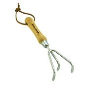 Kent & Stowe griffe piocheuse - Griffe de jardin 3 dents en acier inoxydable, griffe avec manche en frêne, longueur : 28 cm