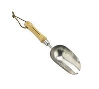 Kent & Stowe Pelle de rempotage manuelle en acier inoxydable, pelle de jardin compacte pour compost et sol, outils de jardin classiques tout au long de l'année en acier inoxydable et bois de frêne