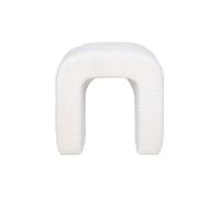 Kenta - pouf - en tissu bouclette - Blanc