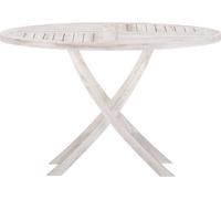 Kenya table de jardin Ø120cm whitewash.