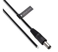 Keple Câble d'extension CC Adaptateur d'alimentation CC 2,5 mm/5,5 mm 3 m mâle vers mâle nu Adaptateur de câble d'alimentation CCTV compatible avec caméra de sécurité CCTV, caméra IP, DVR autonome