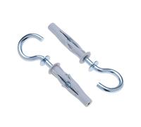 Keple - Vis à crochet avec cheville murale M6 6 x 35 mm, demi-anneau avec cheville en plastique, accrocher avec ancrage pour béton, cloison sèche, brique, plâtre, pierre (10 pcs)