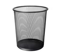KEPLIN Poubelle ronde - 1 lot de poubelles noires en maille antidérapante | Corbeille à papier | Poubelle d'intérieur en métal robuste pour la maison, la chambre, le bureau, la salle de bain, le salon
