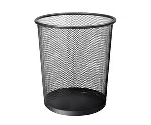 KEPLIN Poubelle ronde - 1 lot de poubelles noires en maille antidérapante | Corbeille à papier | Poubelle d'intérieur en métal robuste pour la maison, la chambre, le bureau, la salle de bain, le salon