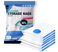 KEPLIN Sac de Rangement Sous Vide Aspirateur - Lot de 6, 60x80 cm I Maximisez l'espace et Rangez Vêtement, Literie, Serviette, Couette, Oreiller I Sac de Compression, Double Fermeture Éclair et Valve