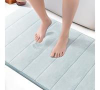 KEPLIN Tapis de Bain en Mousse à mémoire de Forme Ultra Doux, très Absorbant, antidérapant, Lavable en Machine - Confort Luxueux pour la Maison et la Salle de Bain (Noir, 60 x 90 cm)