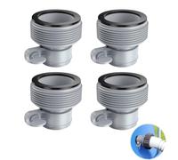 KEPYATI Adaptateur Tuyau Piscine B, 4 Pièces Adaptateur de Tuyau de Piscine & 4 colliers de renfort pour piscines INTEX, Raccord Pompe Piscine, Conversion de Tuyau B pour Raccords 1,25"/1,5"