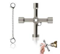 KEPYATI Clé Universelle Triangle, Universelle Multifonction 4 Voies Pour Poubelle, Armoire Electrique, Boîtier Compteur, Coffret De Compteurs D'Eau, Clés Techniques Professionnelles