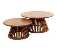 Lisa design Tables basses gigognes Kerala Bois massif de manguier Lot de 2