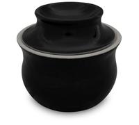 KERAZO Beurrier en céramique avec refroidissement à eau pour 1 morceau de beurre (250 g) - Stockage sans refroidissement toujours beurre tartinable (noir, 250 g)