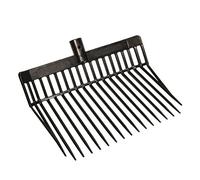 Kerbl 323475 Fourche à fumier de qualité supérieure, sans Manche, avec 17 Dents, en différents Plastiques, stabilité UV Accrue Noir