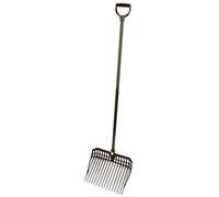 KERBL EcoFork Fourche à Copeaux avec Manche pour Élevage/Agriculture Urbaine Noir