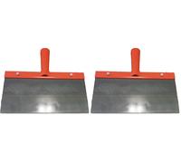 Kerbl grattoir contre les chocs, 15 cm, grattoir à glace, à béton, en métal, avec acier à ressort de 1 mm d’épaisseur, sans manche (Lot de 2)