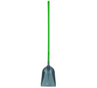 Kerbl Pelle Universelle en Aluminium, 39 x 33 cm, 1,8 kg, Gris/Vert, avec Manche en frêne laqué 140 cm, Manche Ø 38 mm, Manche Ø 38 mm, Protection Contre la Corrosion