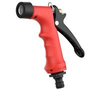 Kerbl Pistolet pulvérisateur, pistolet de lavage, pistolet de nettoyage, rouge, plastique, 17x10x4cm, raccord 1/2", 30l/min, avec insert en laiton et raccord de tuyau