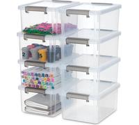 Kerhouze 3L Boîte de rangement lot de 8 plastique avec couvercle_STACKABLE
