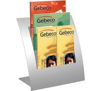 kerkmann Porte-brochures de table Varia DIN A4 vertical 3 compartiments alu-argenté