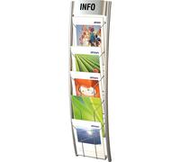 Kerkmann Porte-brochures mural alu DIN A4 5 compartiments