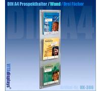 kerkmann Porte-brochures mural artline, DIN A4 vertical, 3 compartiments