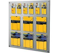 kerkmann Porte-brochures mural Focus, max.18 f "chers, alu argenté