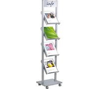 kerkmann Rayonnage pour prospectus Rico, pour 4 x DIN A4, alu argenté