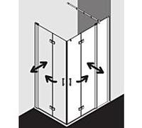 Kermi Diga Porte pliante, avec élément fixe, pour accès d'angle, DIF2R09320VPK, DIF2R