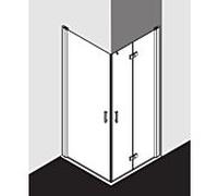 Kermi Diga demi-porte d' Diga Kermi DI1EL12318VPK 123x185cm, argent brillant, verre de Diga Kermi transparent, gauche, sur la zone de douche