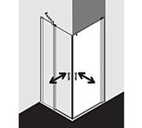 Kermi Diga demi-porte d' Diga Kermi DI1ER12318VAK 123x185cm, argent brillant, verre trempé transparent, à droite, sur la zone de douche