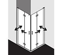 Kermi Diga demi-porte d' Diga Kermi DI2CL10320VAK 103x200cm, argent brillant, TSG clair, gauche, sur la zone de douche