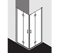 Kermi entrée d' Kermi Liga demi-partie LI2CL090201AK 90x200cm, gauche, argent / brillant mat, véritable verre clair