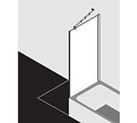Kermi Filia XP paroi latérale FXTVD08017VPK 80x175cm, argent brillant, verre de sécurité trempé clair, raccourci à côté de la baignoire