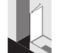 Kermi Filia XP panneau latéral FXTVD10016VAK 100x160cm, argent brillant, verre de sécurité trempé, à côté de la baignoire