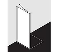 Kermi Filia XP panneau latéral FXUWD09020VAK 90x200cm, argent brillant, verre de sécurité trempé, sur receveur de douche