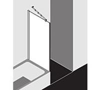 Kermi Filia XP panneau latéral FXTVD07517VAK 75x175cm, argent brillant, verre de sécurité trempé, raccourci à côté de la baignoire