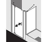 Kermi Filia XP porte battante 1 vantail avec parties fixes FX1GL15020VPK 150 x 200 cm, argent brillant, ESG clair Clean, à gauche, sur receveur de douche
