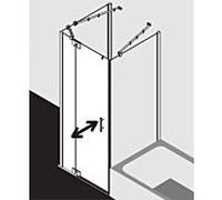 Kermi Filia XP porte battante avec panneau fixe pour paroi latérale FX1WL07520VAK 75x200cm, argent brillant, TSG transparent, gauche, sur receveur de douche