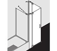 Kermi Filia XP porte d'entrée d'angle demi-porte FXEPL08020VPK 80x200cm, argent brillant, verre de sécurité trempé transparent, gauche, sur receveur de douche