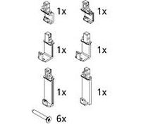 Kermi Ibiza 2000 crochet de guidage 2533859 I2STD, pour porte coulissante en 3 parties, argent et blanc , jeu de pièces de rechange
