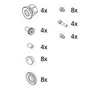 Kermi Ibiza 2000 roulettes au-dessus de 2533578 jeu de pièces de rechange, I2ST3, argent et blanc
