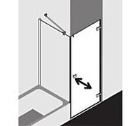 Kermi latérale Mena avec profilé mural METWP093203PK 91 x 200 cm, noir doux, ESG clear Clean, sur receveur de douche